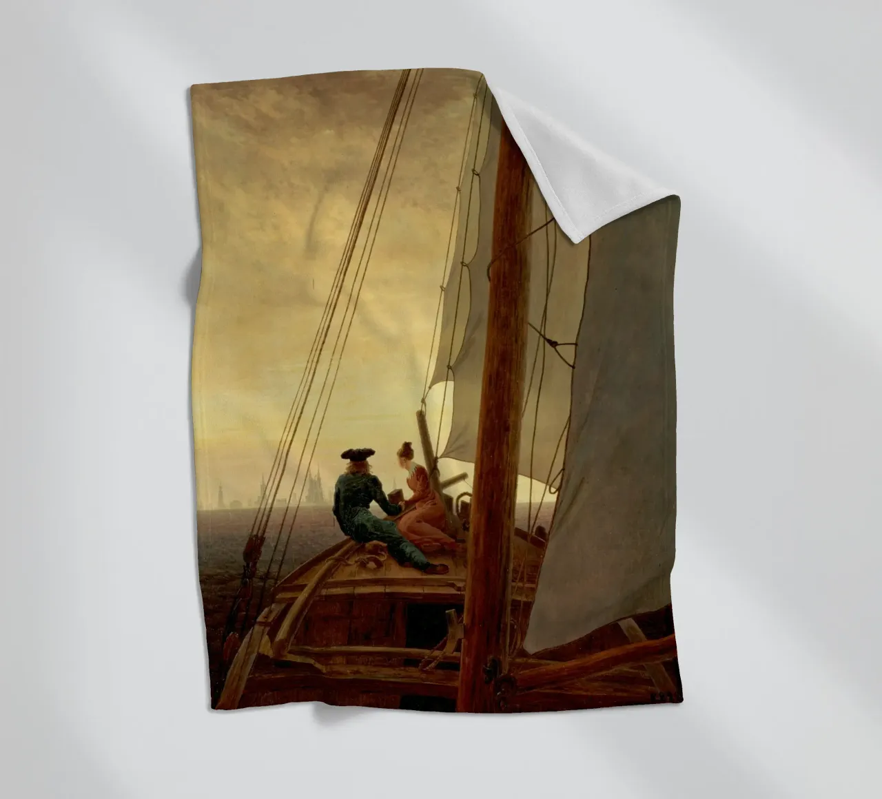 Caspar David Friedrich - A Sulla nave a vela coperta in pile da Timeless Artworks