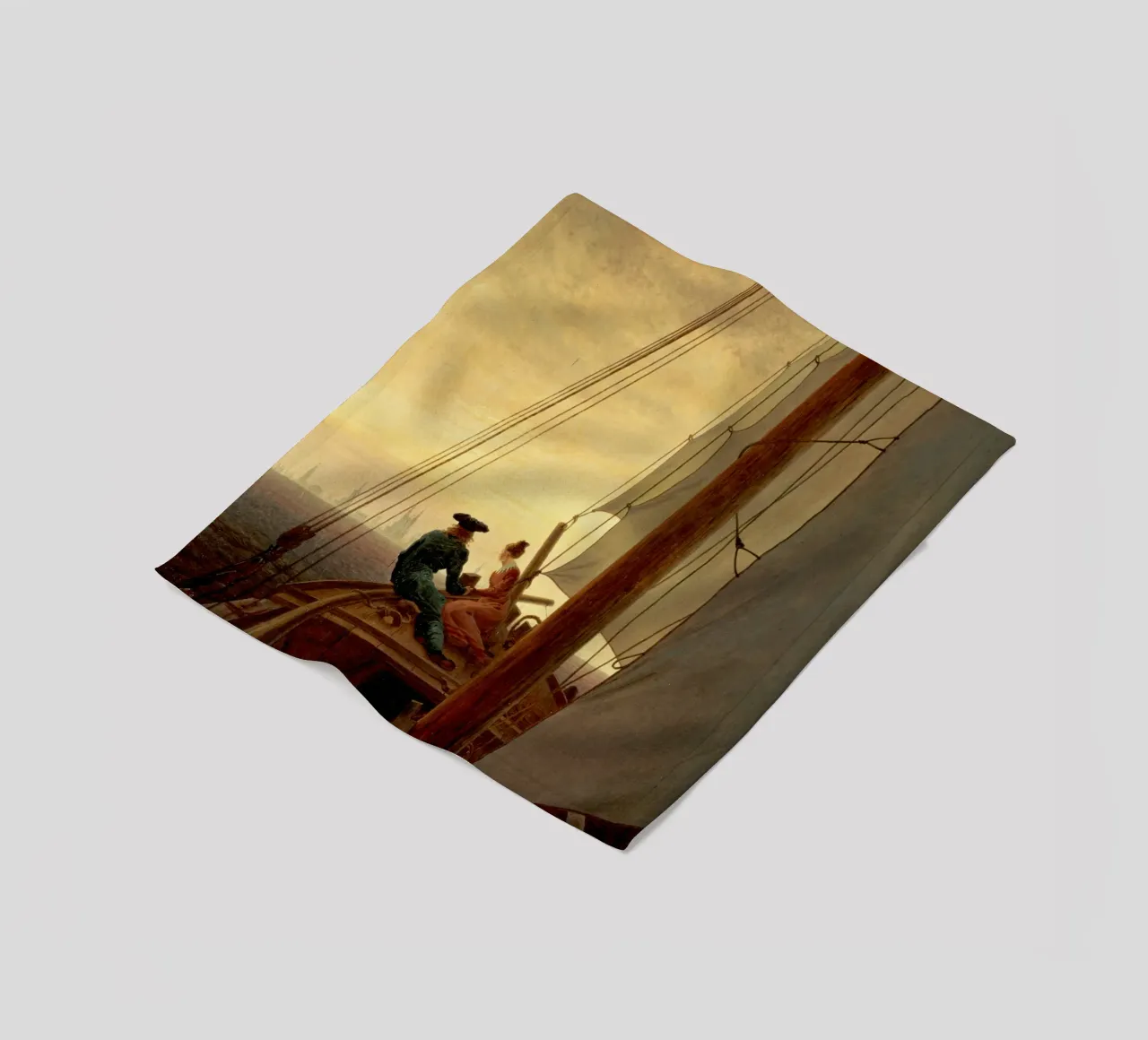 Caspar David Friedrich - A Sulla nave a vela coperta in pile da Timeless Artworks