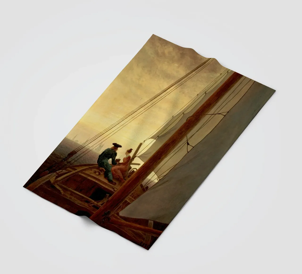 Caspar David Friedrich - A Sulla nave a vela coperta in pile da Timeless Artworks