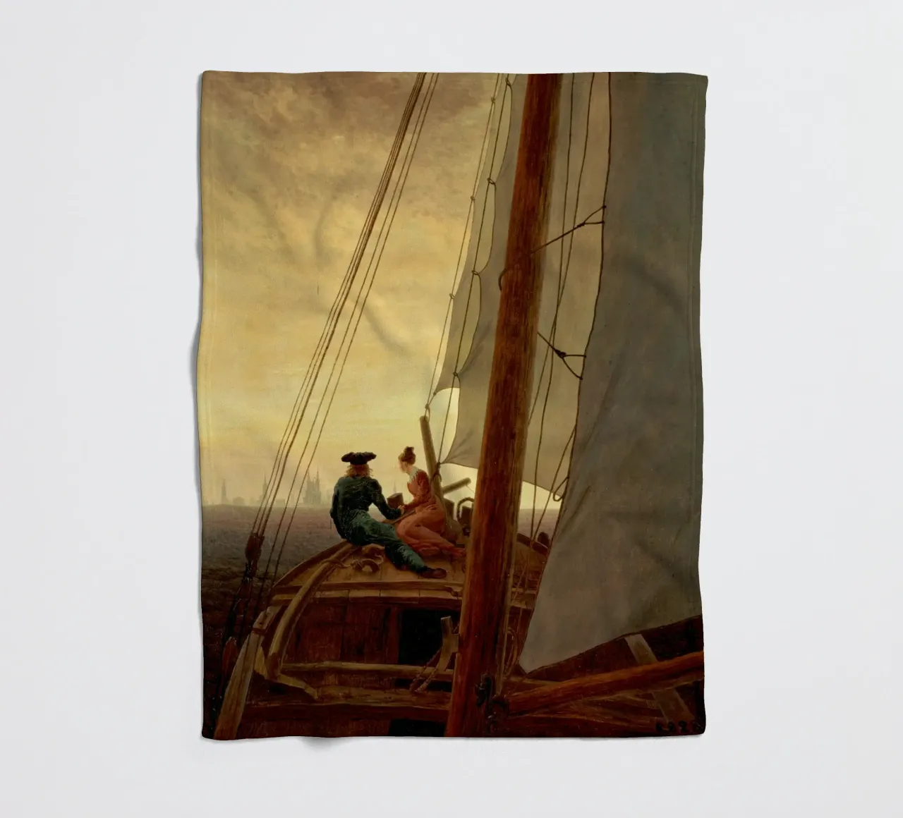 Caspar David Friedrich - A Sulla nave a vela coperta in pile da Timeless Artworks