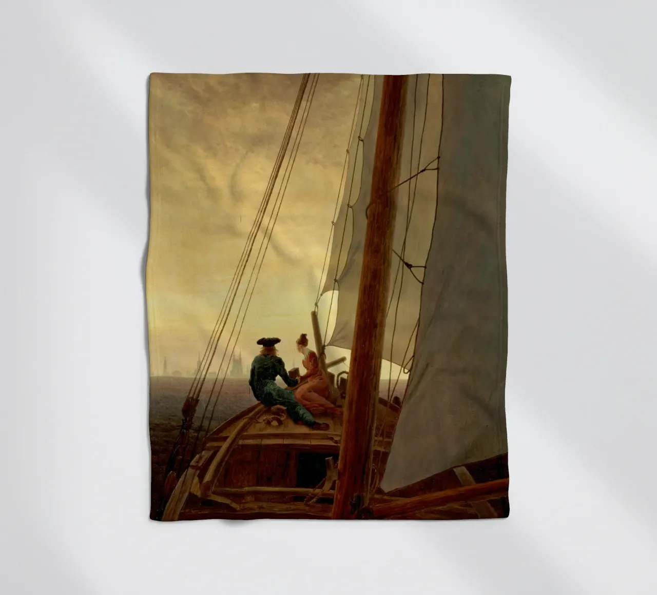 Caspar David Friedrich - A Sulla nave a vela coperta in pile da Timeless Artworks