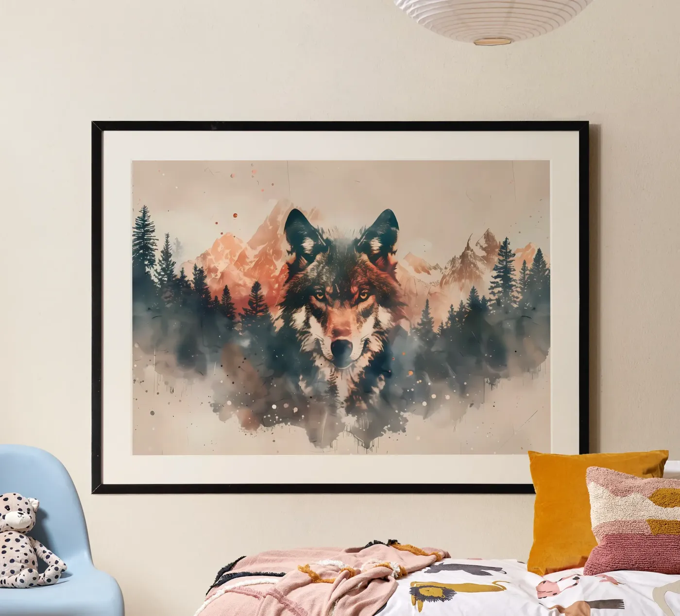 Wolf Dier poster van Pierre Walton