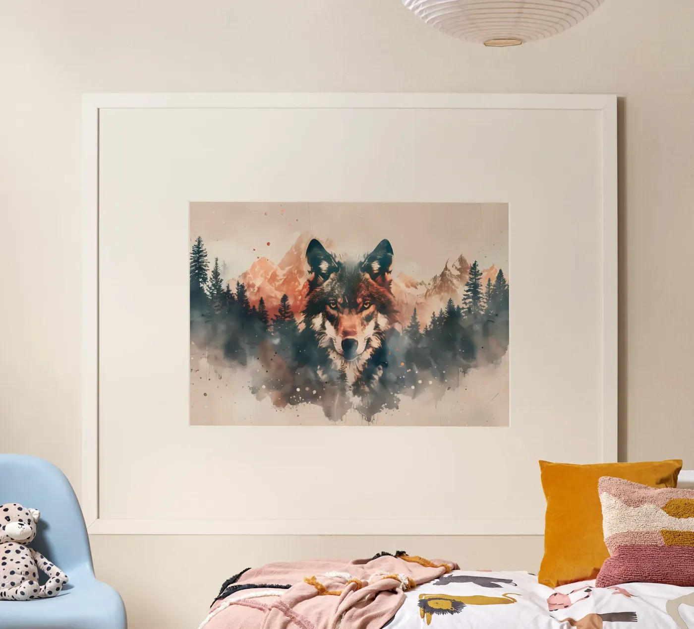 Wolf Dier poster van Pierre Walton