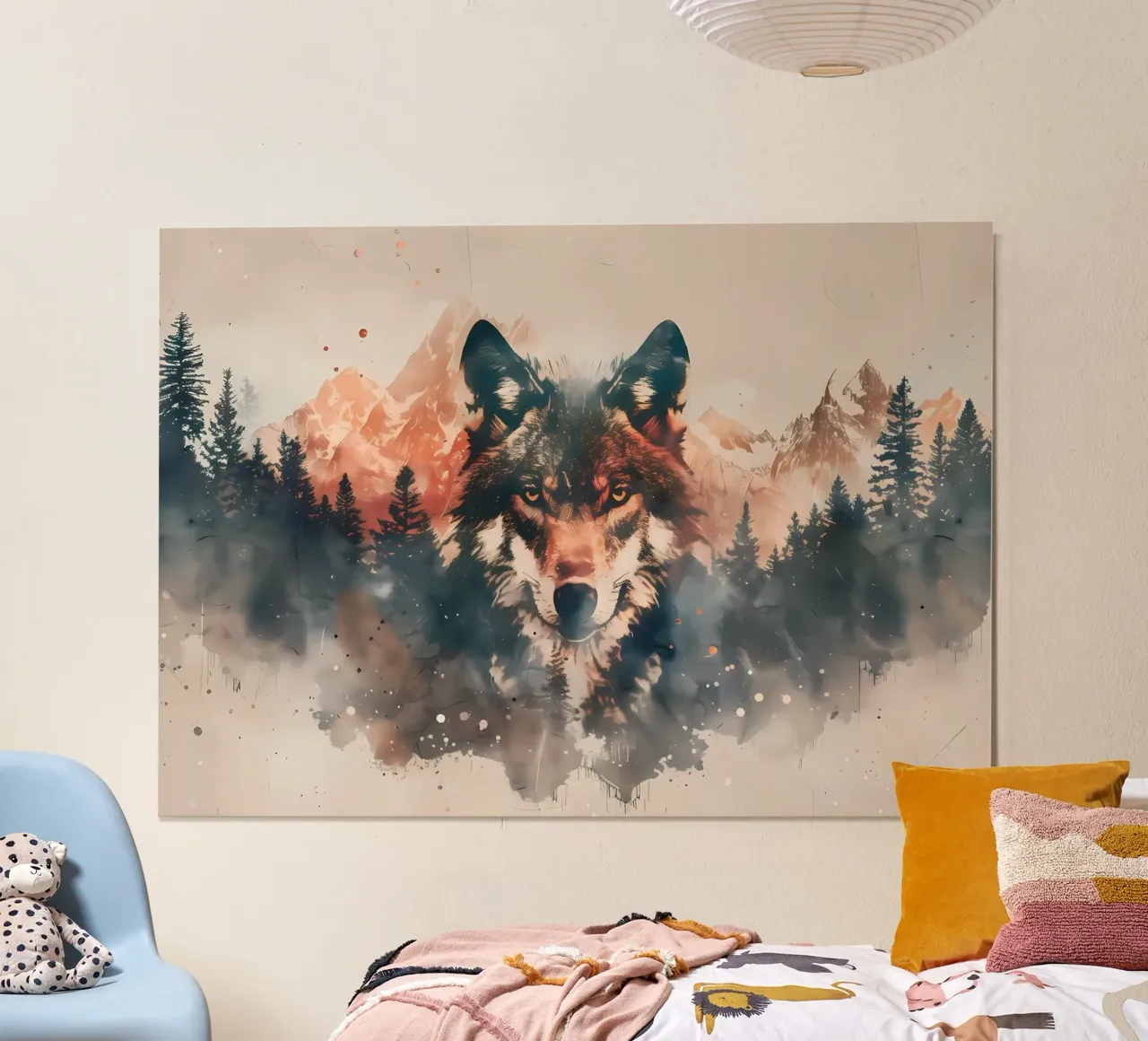 Wolf Dier poster van Pierre Walton