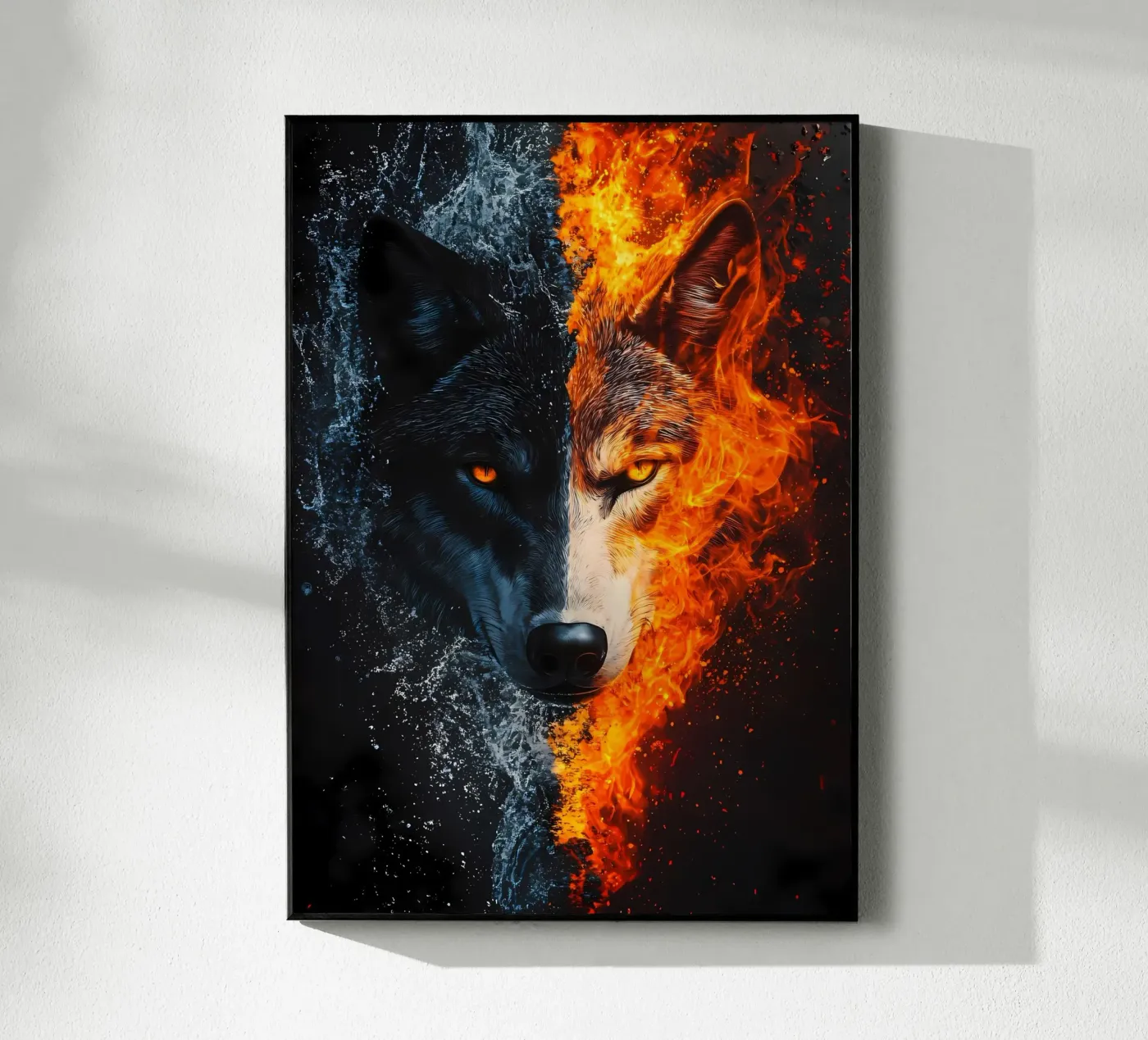 Wolf Dier acryl van Pierre Walton