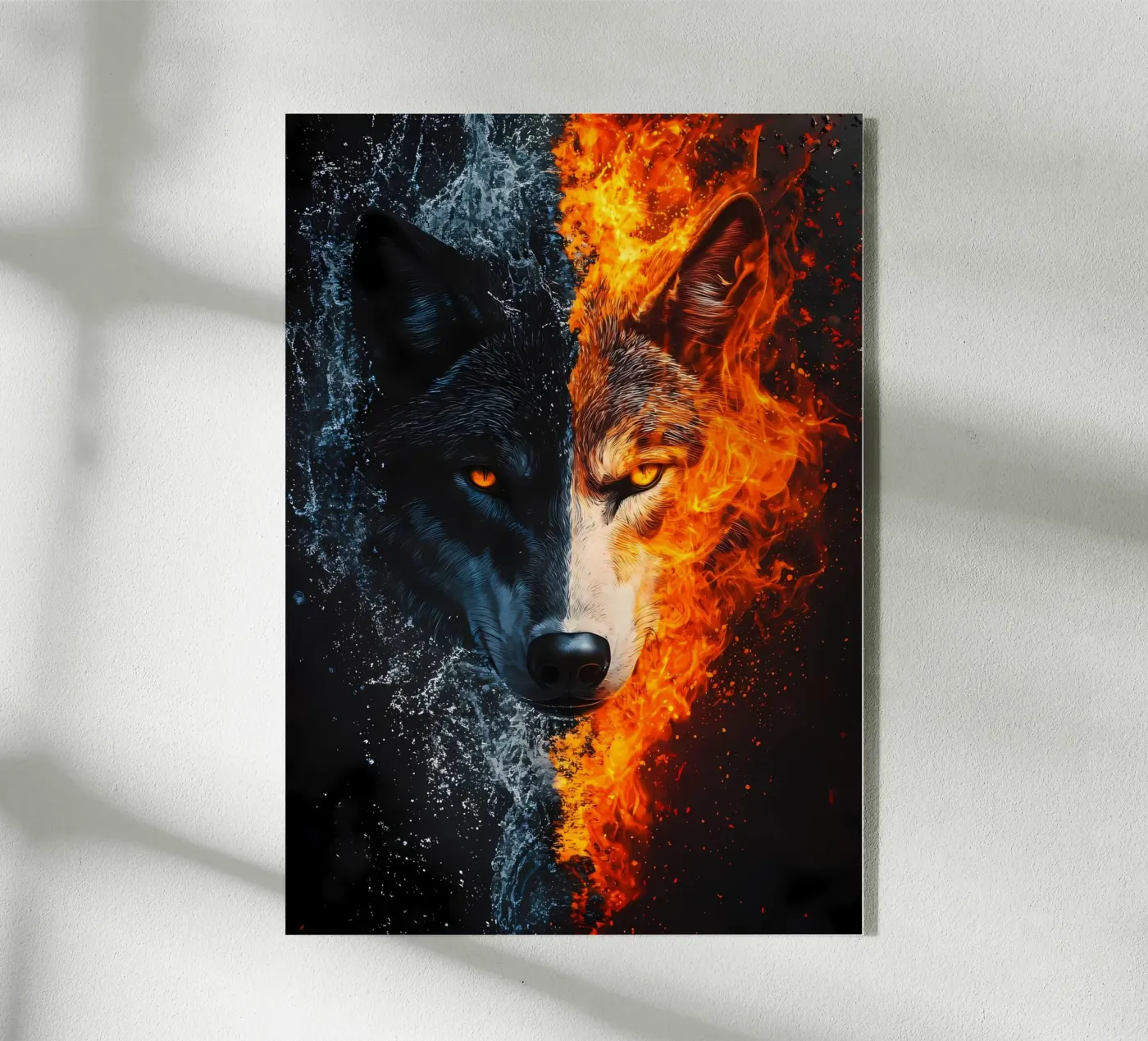 Wolf Dier acryl van Pierre Walton