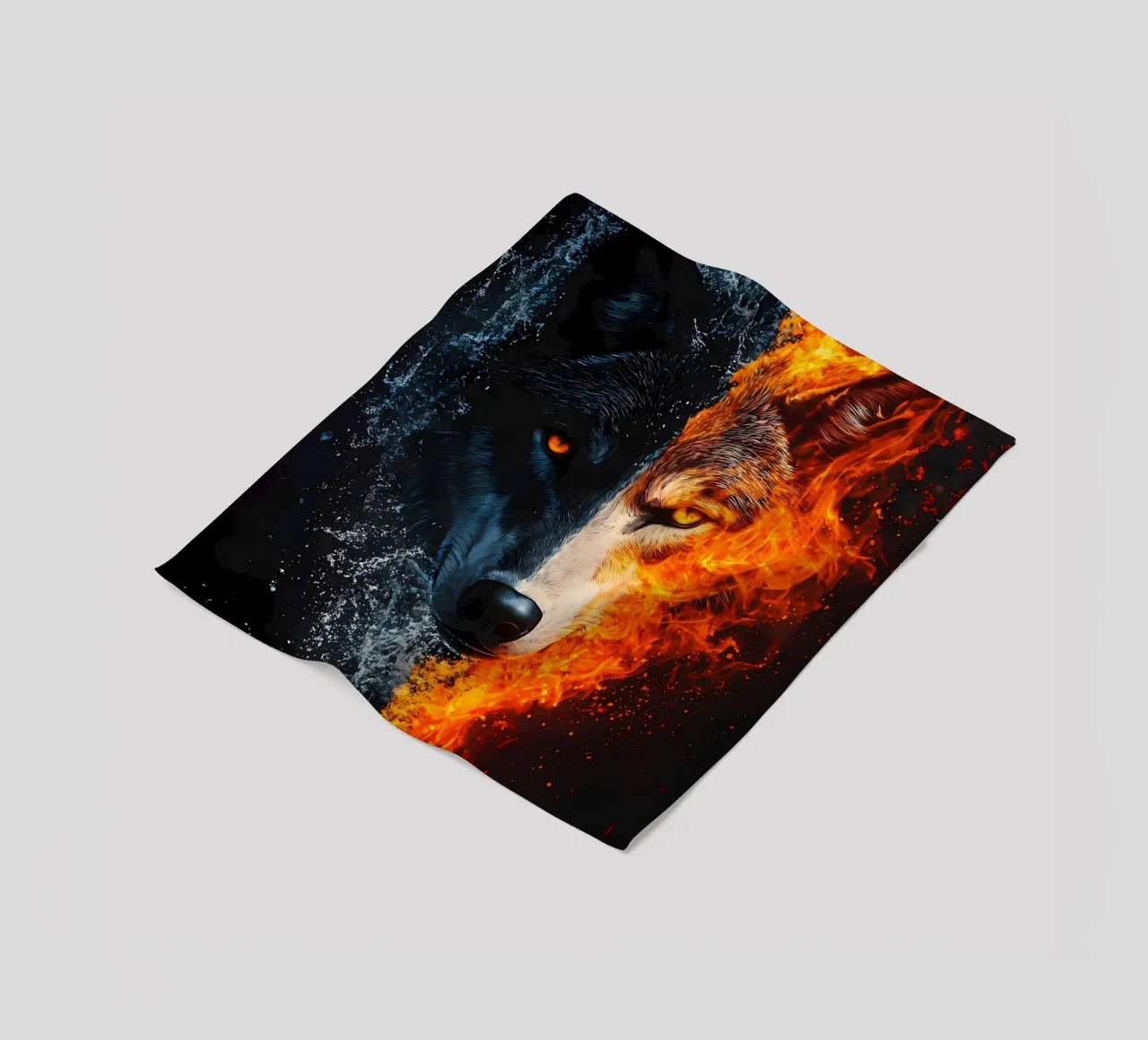 Wolf Animal fleece blanket by Pierre Walton