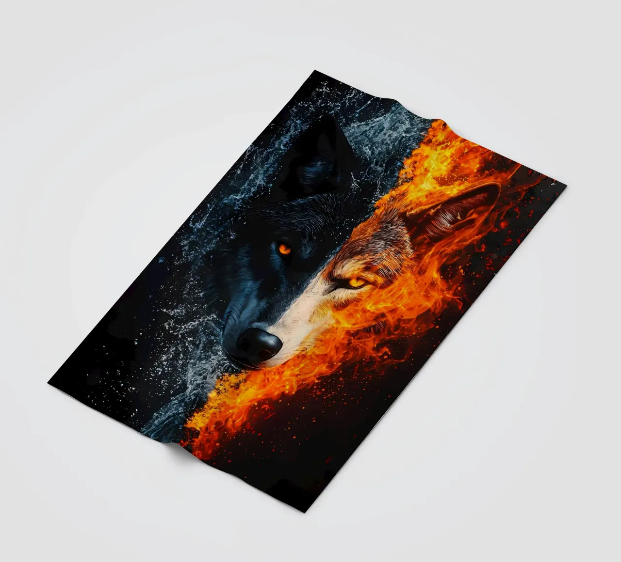 Wolf Animal fleece blanket by Pierre Walton