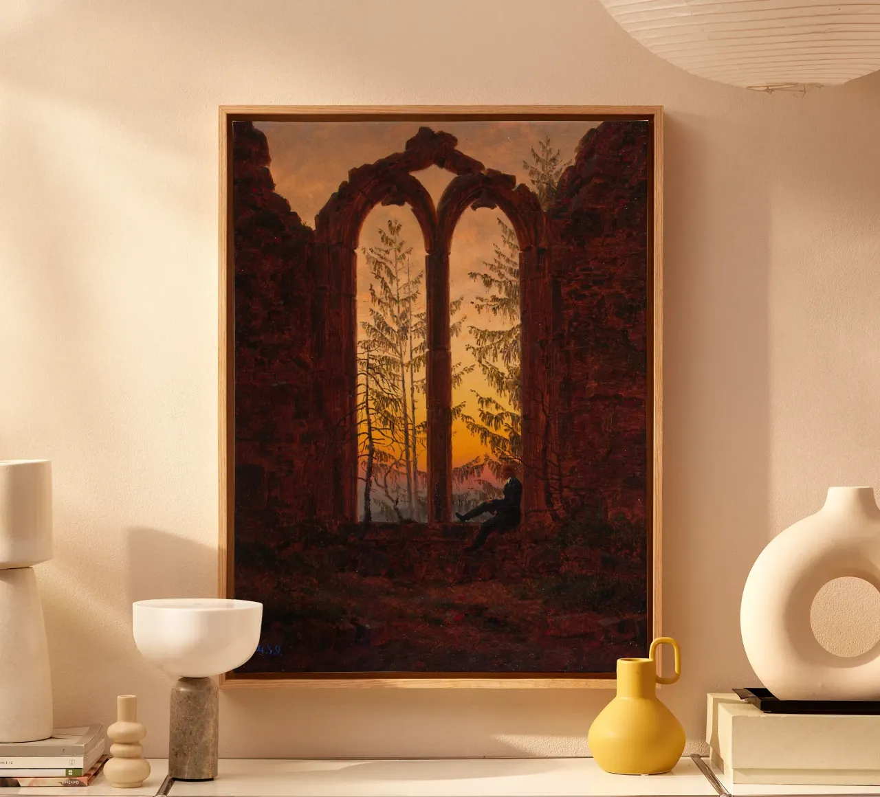 Caspar David Friedrich - Rovine di Oybin tela con Cornice a cassetta da Timeless Artworks