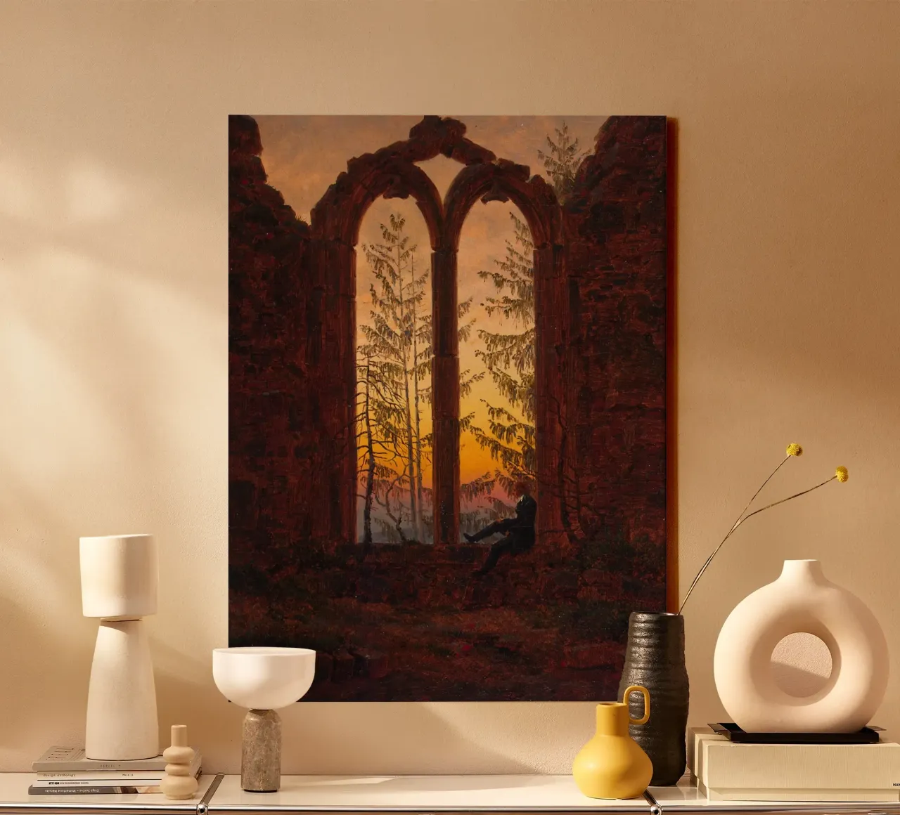 Caspar David Friedrich - Rovine di Oybin tela con Cornice a cassetta da Timeless Artworks