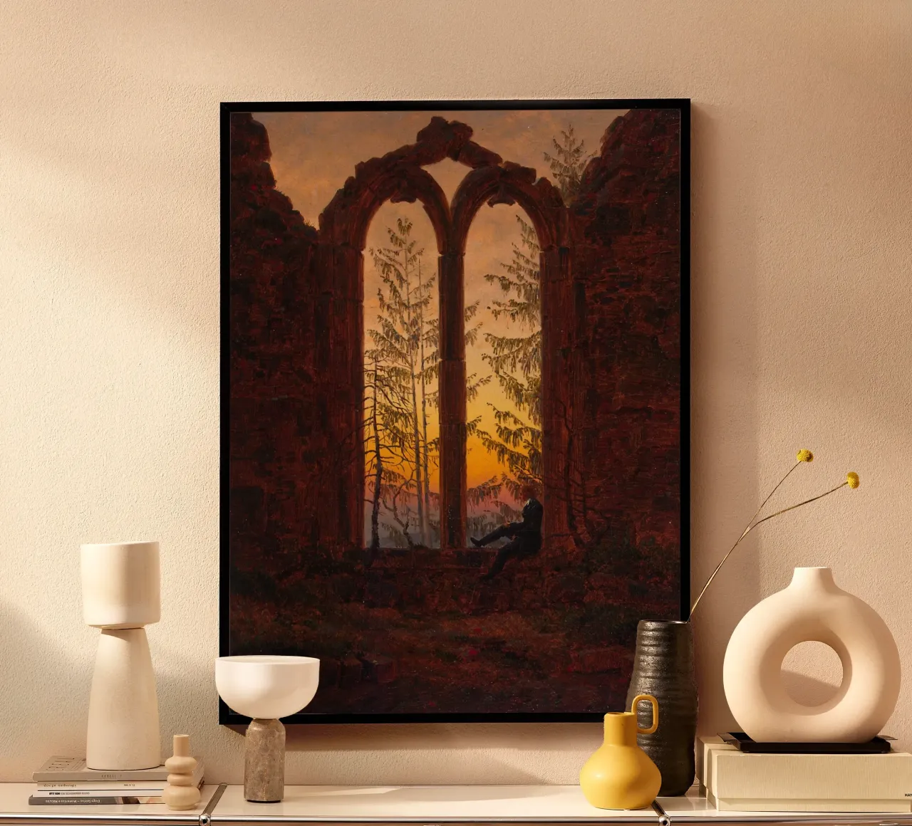 Caspar David Friedrich - Rovine di Oybin carta hahnemühle da Timeless Artworks