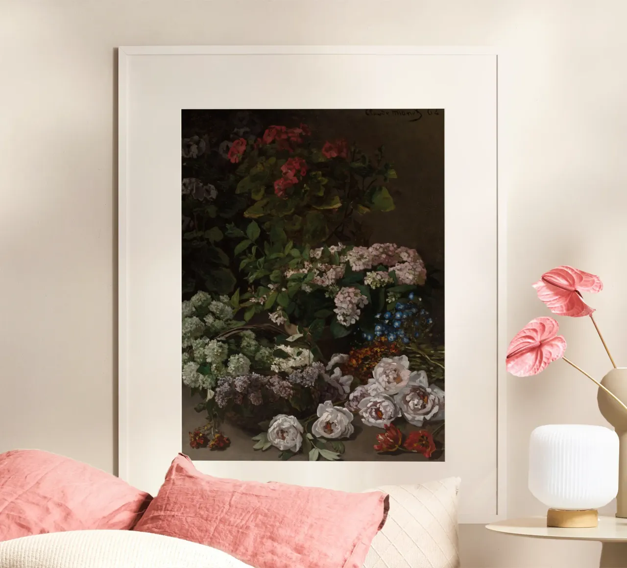 Claude Monet - Fiori di primavera (1864) poster da Timeless Artworks