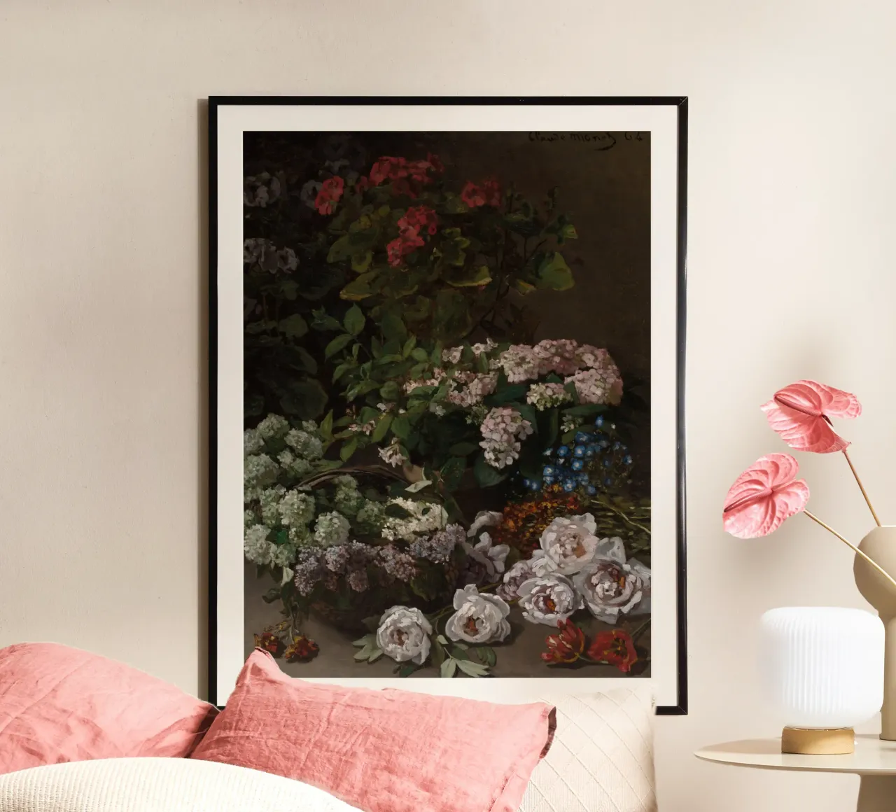 Claude Monet - Fiori di primavera (1864) poster da Timeless Artworks