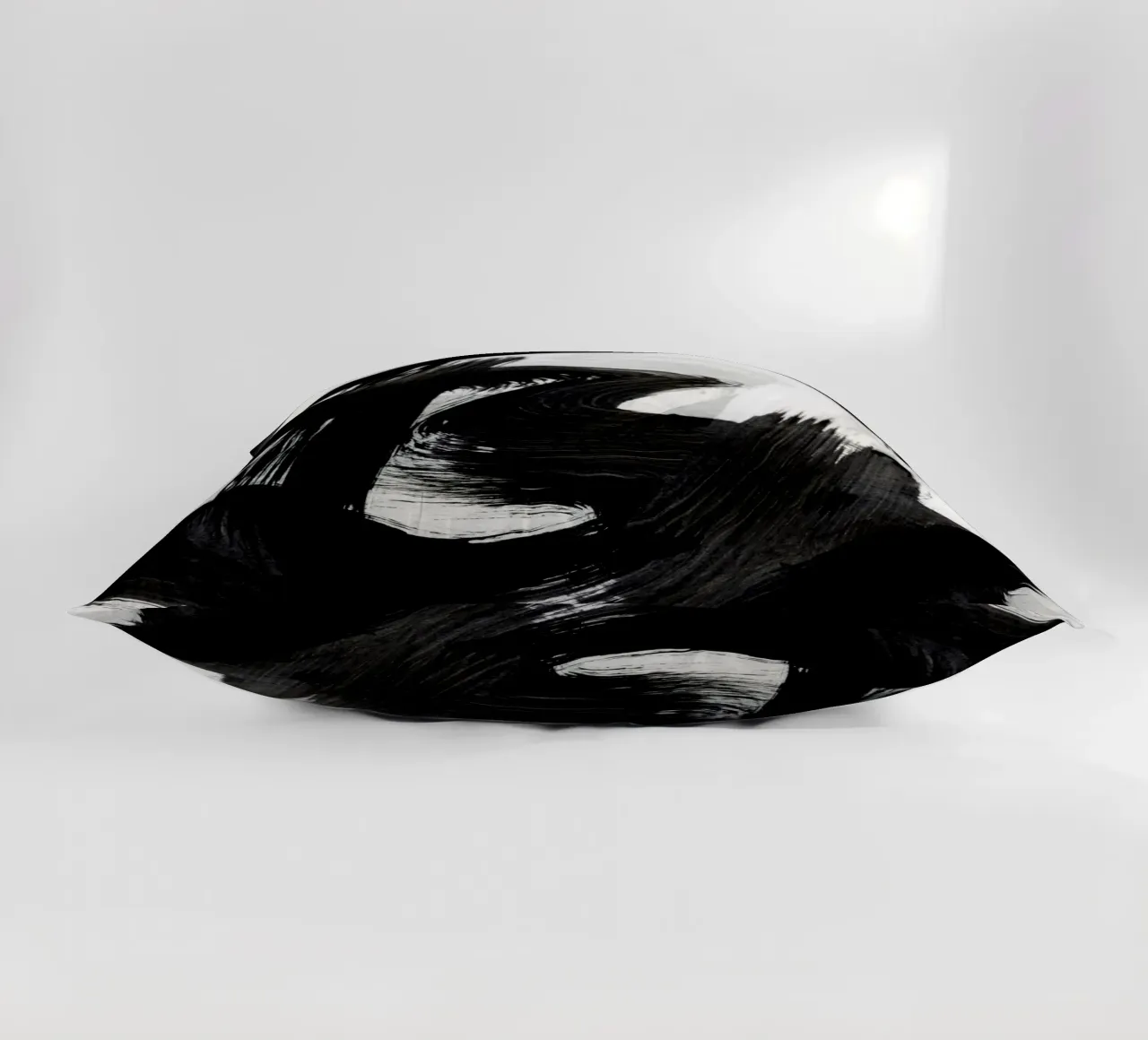 Strokes 19 | Black & White Brushstroke Expressionism cuscino da sabidussi