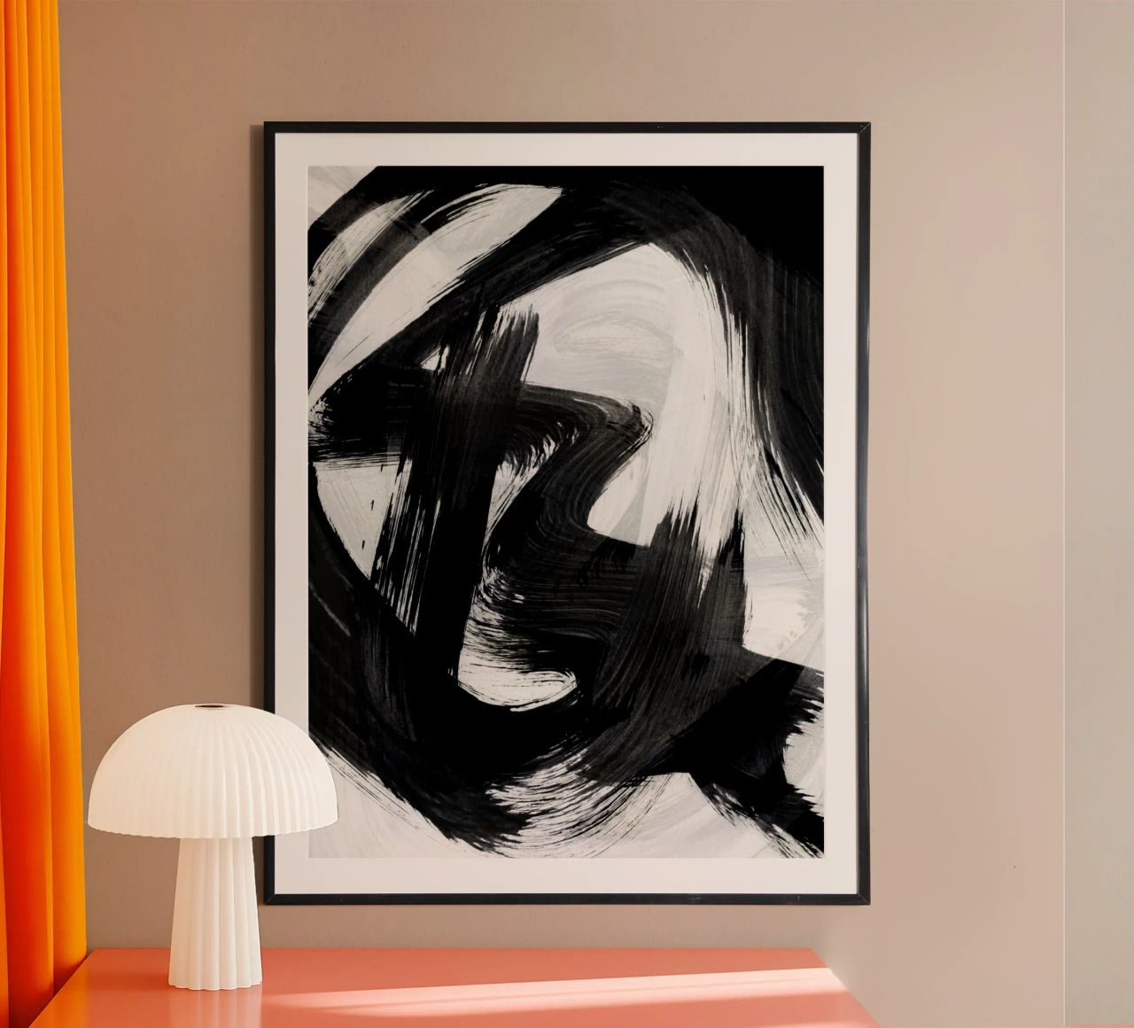 Strokes 19 | Black & White Brushstroke Expressionism Poster von sabidussi