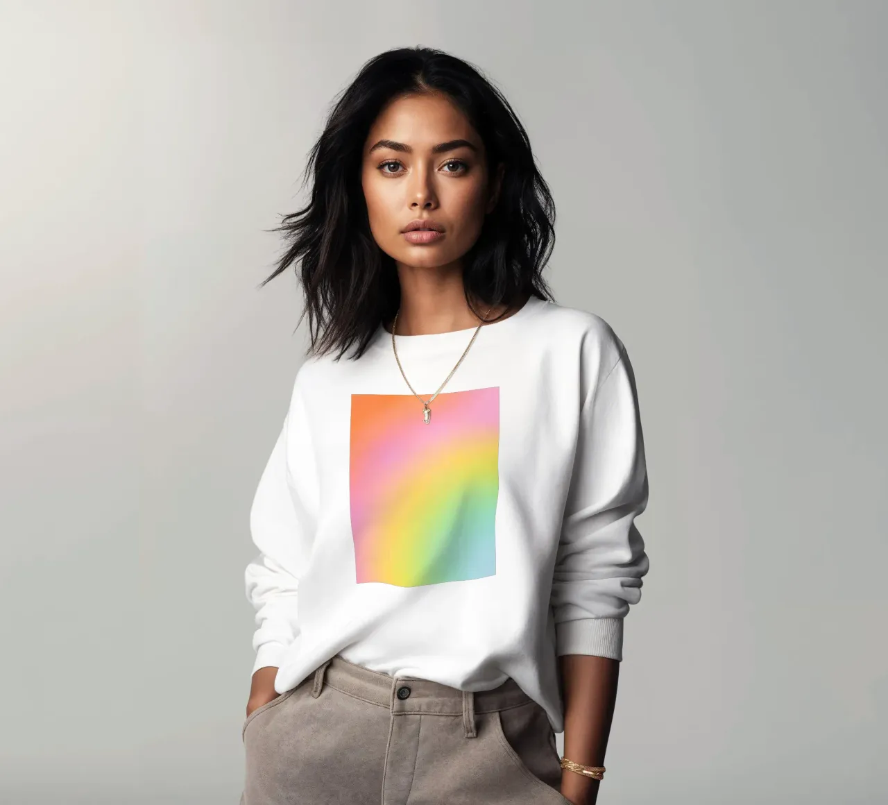 Caramelo de ensueño degradado arco iris sudadera de Dominique Vari Abstract