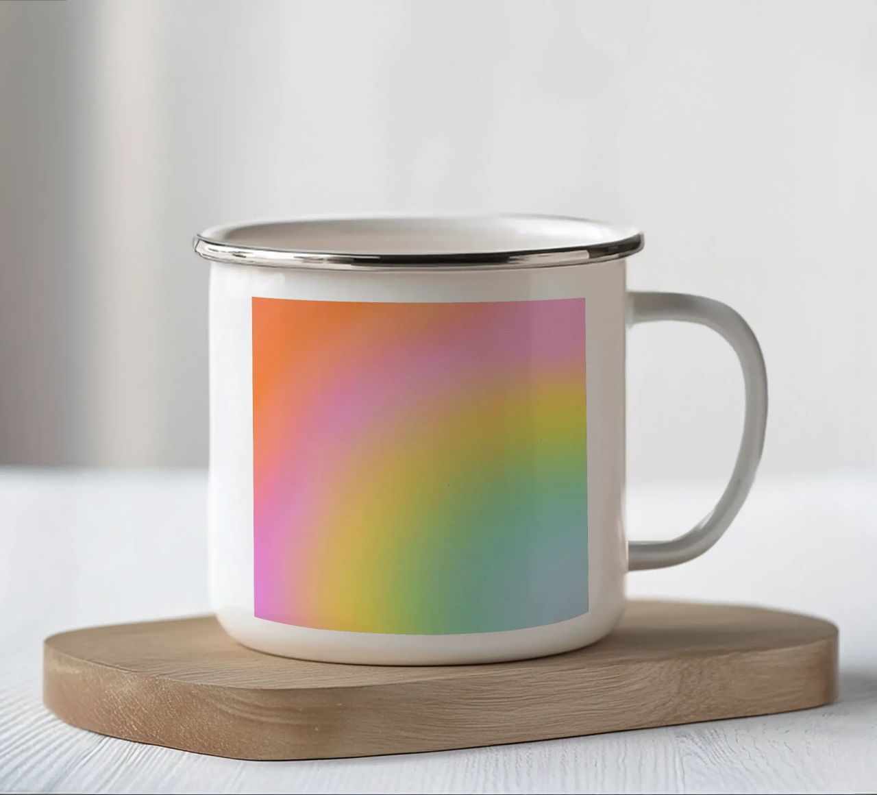 Sognante Candy Arcobaleno Gradiente tazza in smalto da Dominique Vari Abstract