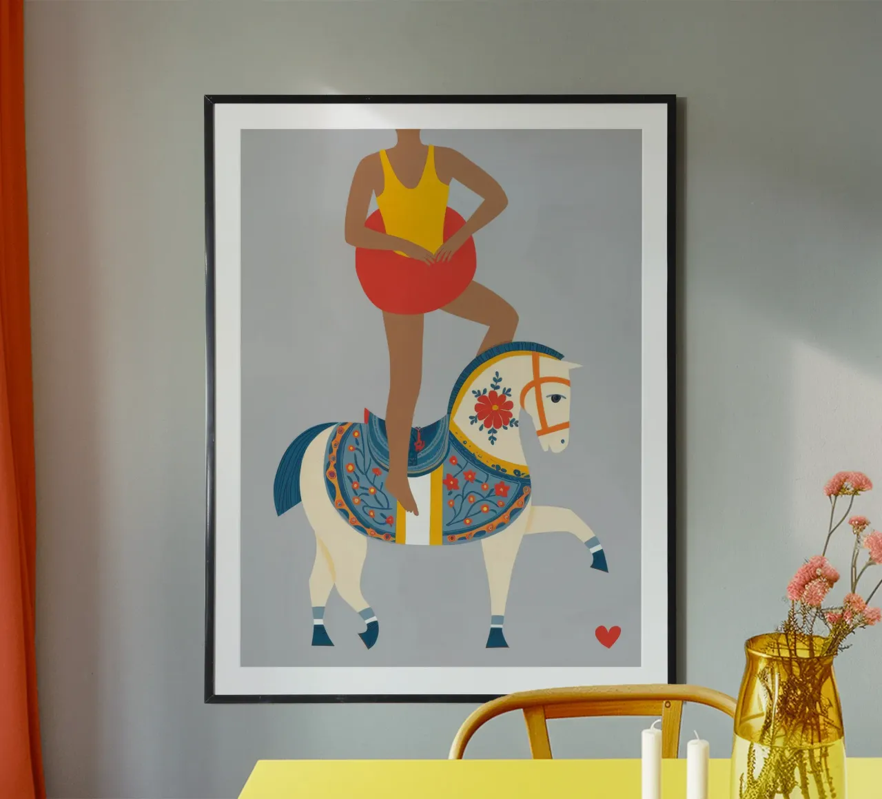 Posizione del cavaliere poster con telaio in alluminio da Demar Galleria