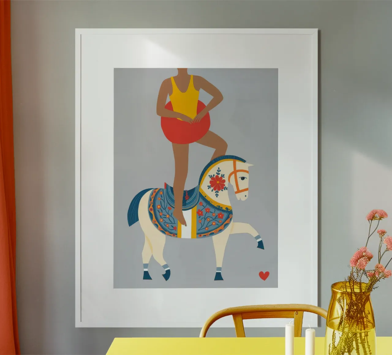 Posizione del cavaliere poster con telaio in alluminio da Demar Galleria