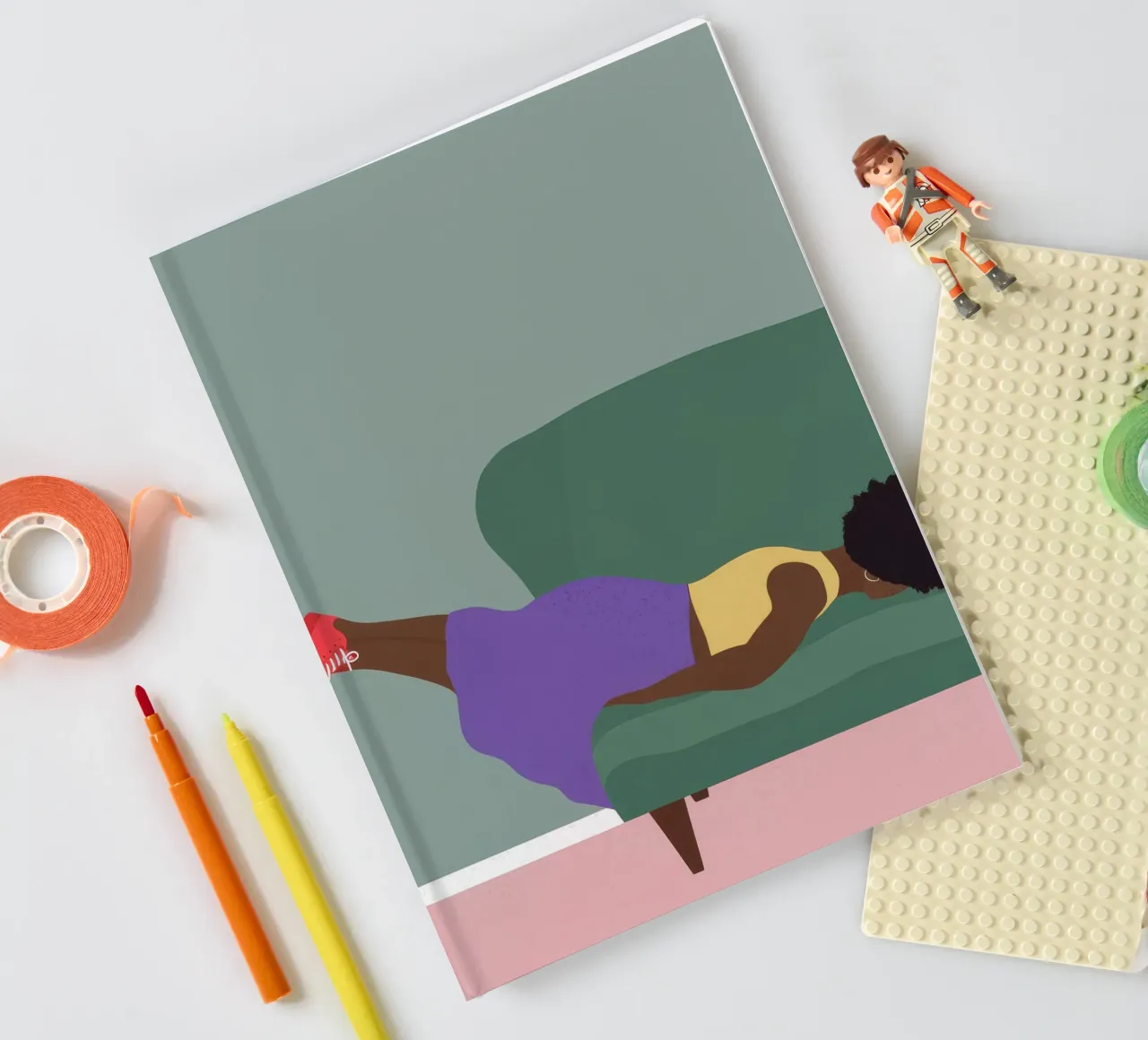 Couch Relaxation Pose notebook by Demar Galleria