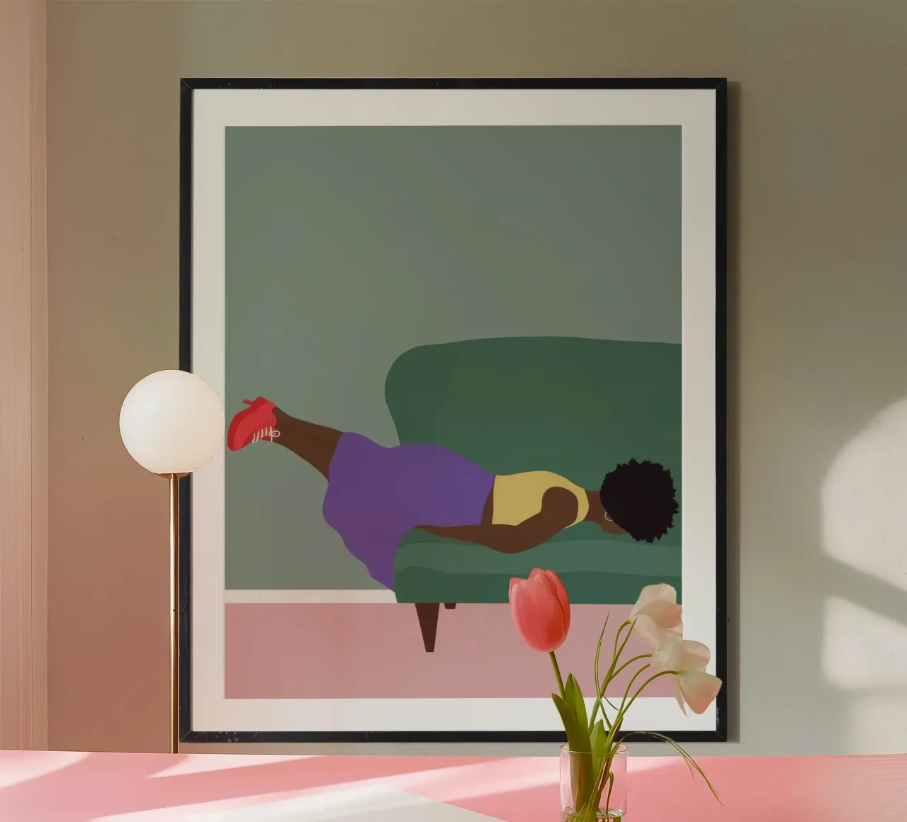 Posizione di rilassamento sul divano poster da Demar Galleria