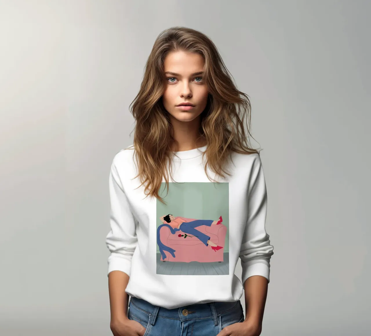 Violín y sofá sudadera de Demar Galleria