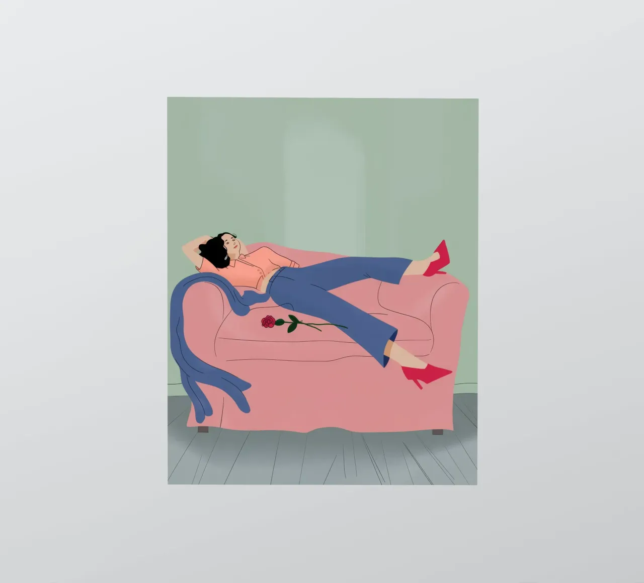 Geige und Couch Sticker von Demar Galleria