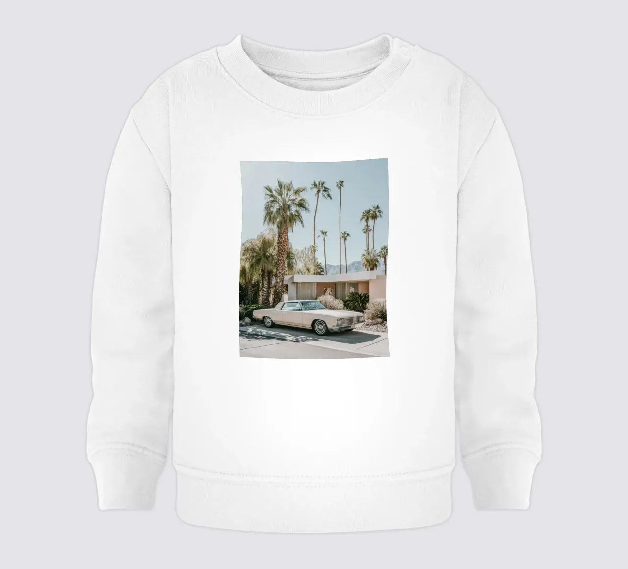 Palm Springs nostalgic architecture baby sweatshirt by Carinaprint