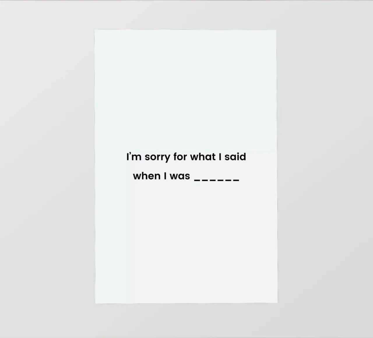 Fill in the Blank telo in pvc da Studio One