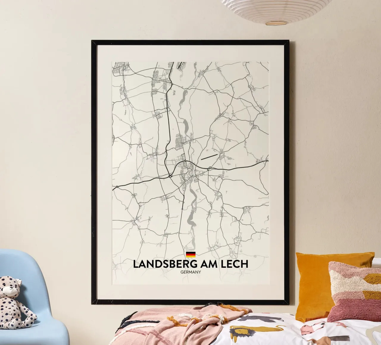 Landsberg am Lech DE poster con telaio in legno da Christopher Adams