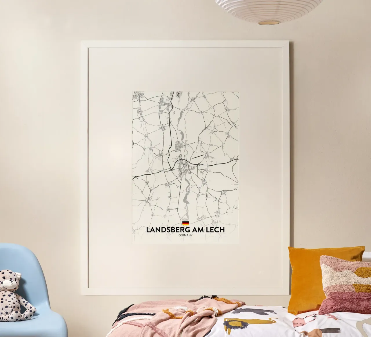Landsberg am Lech DE poster con telaio in legno da Christopher Adams