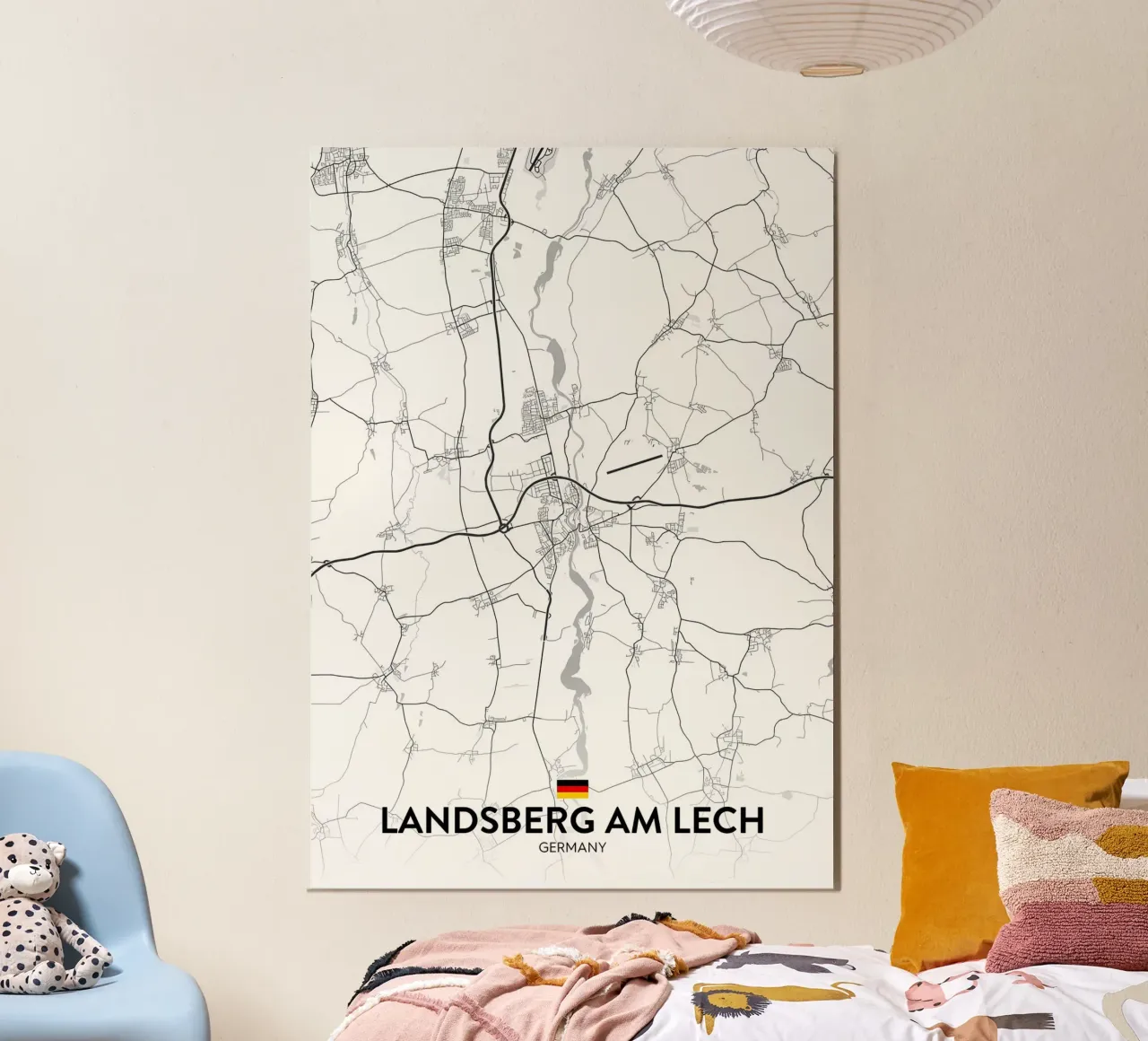 Landsberg am Lech DE poster con telaio in legno da Christopher Adams