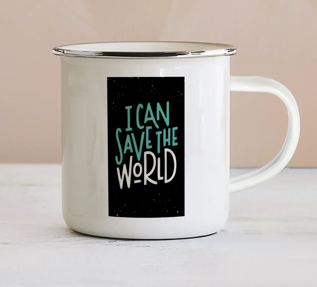 I Can Save The World tazza in smalto da Summerchamps