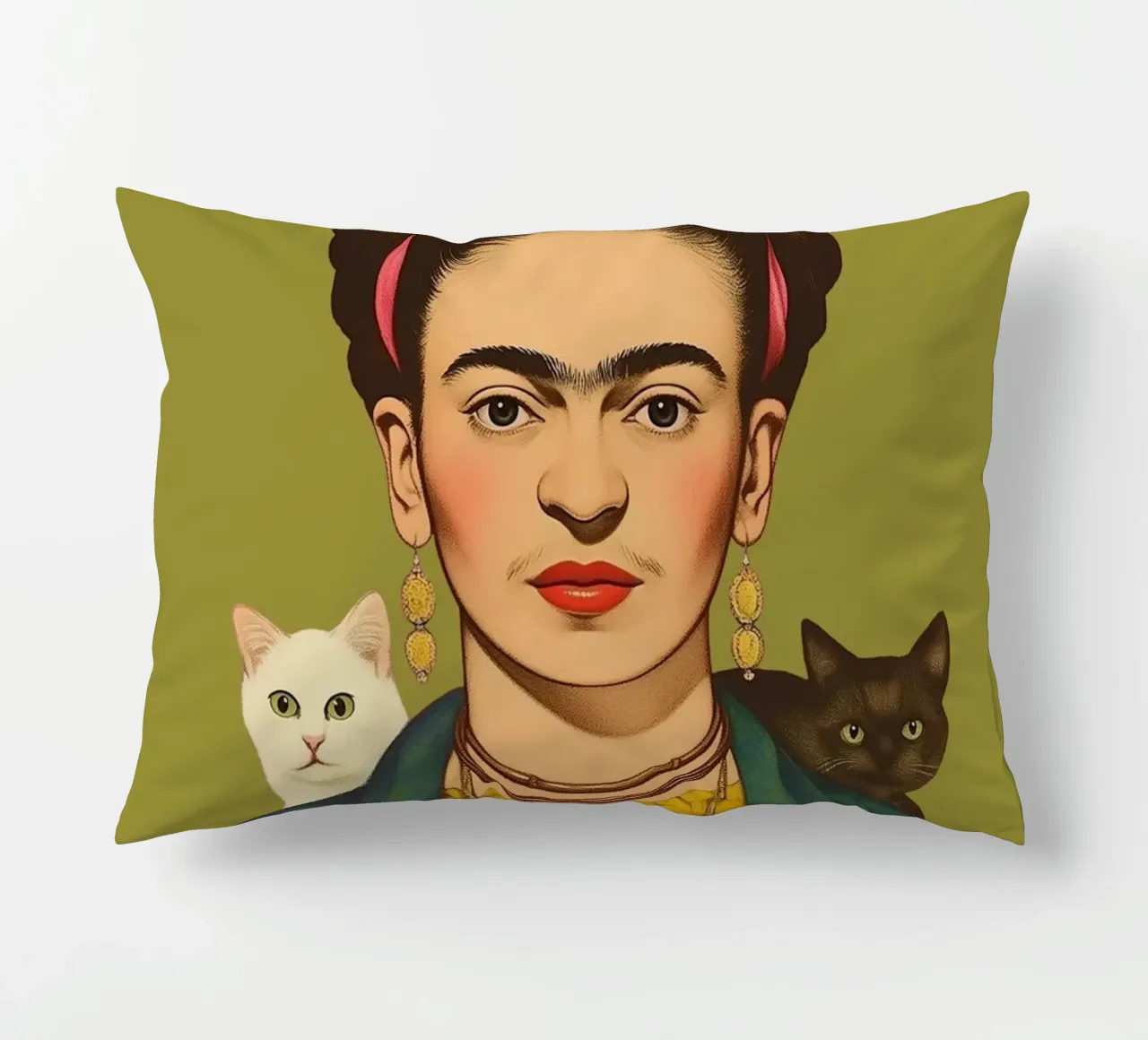 Il simpatico gatto di Frida cuscino da Carinaprint