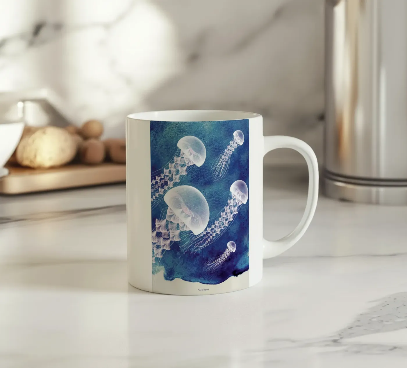 Jellyfish ceramic mug by Mie Frey Damgaard