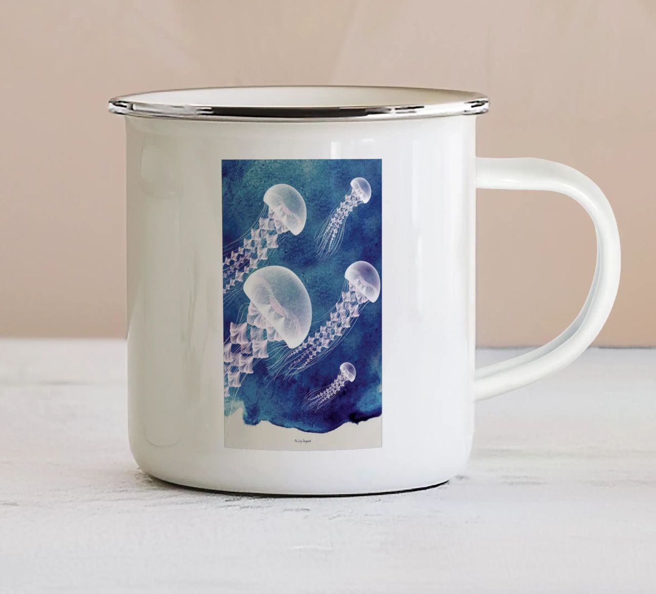 Jellyfish tazza in smalto da Mie Frey Damgaard