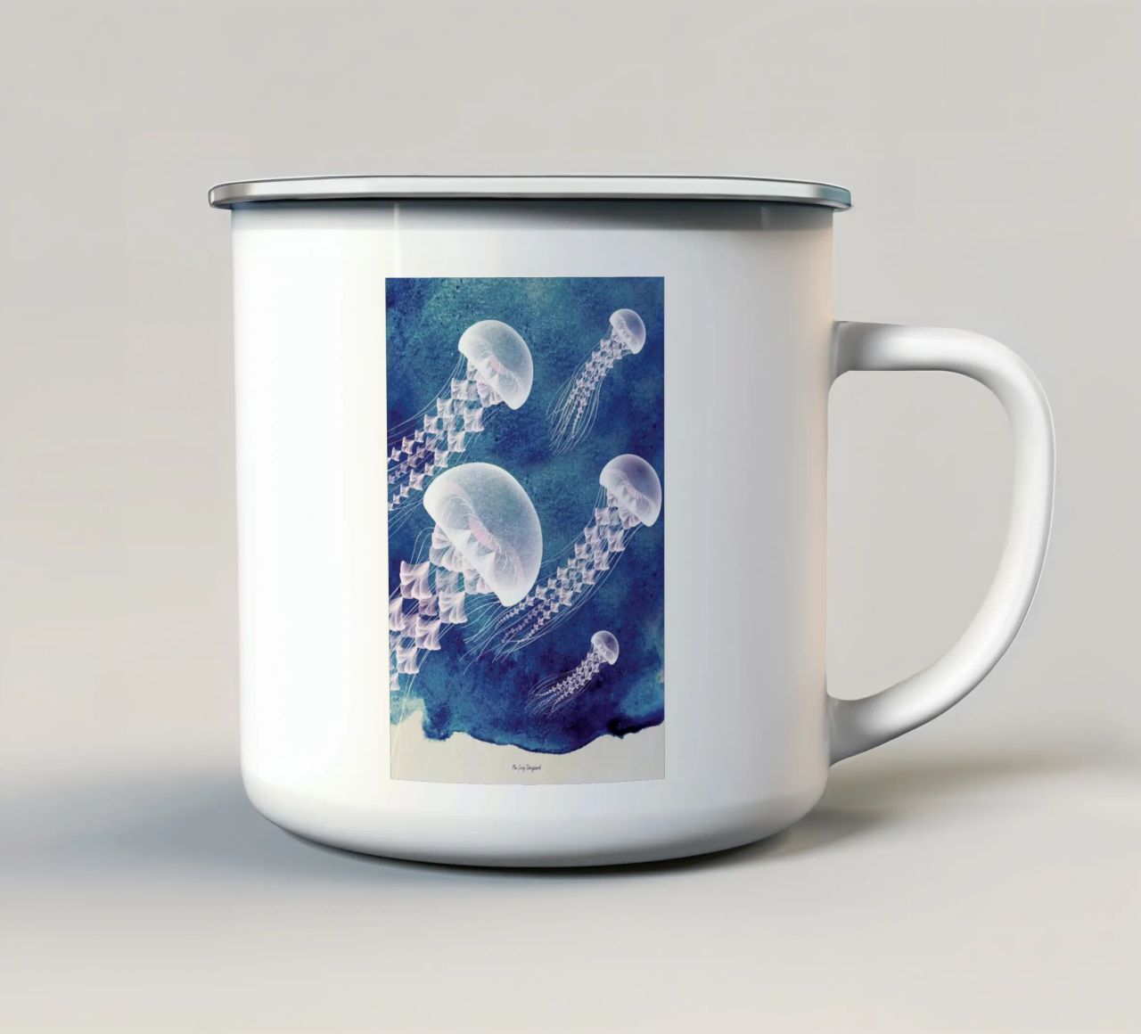 Jellyfish tazza in smalto da Mie Frey Damgaard