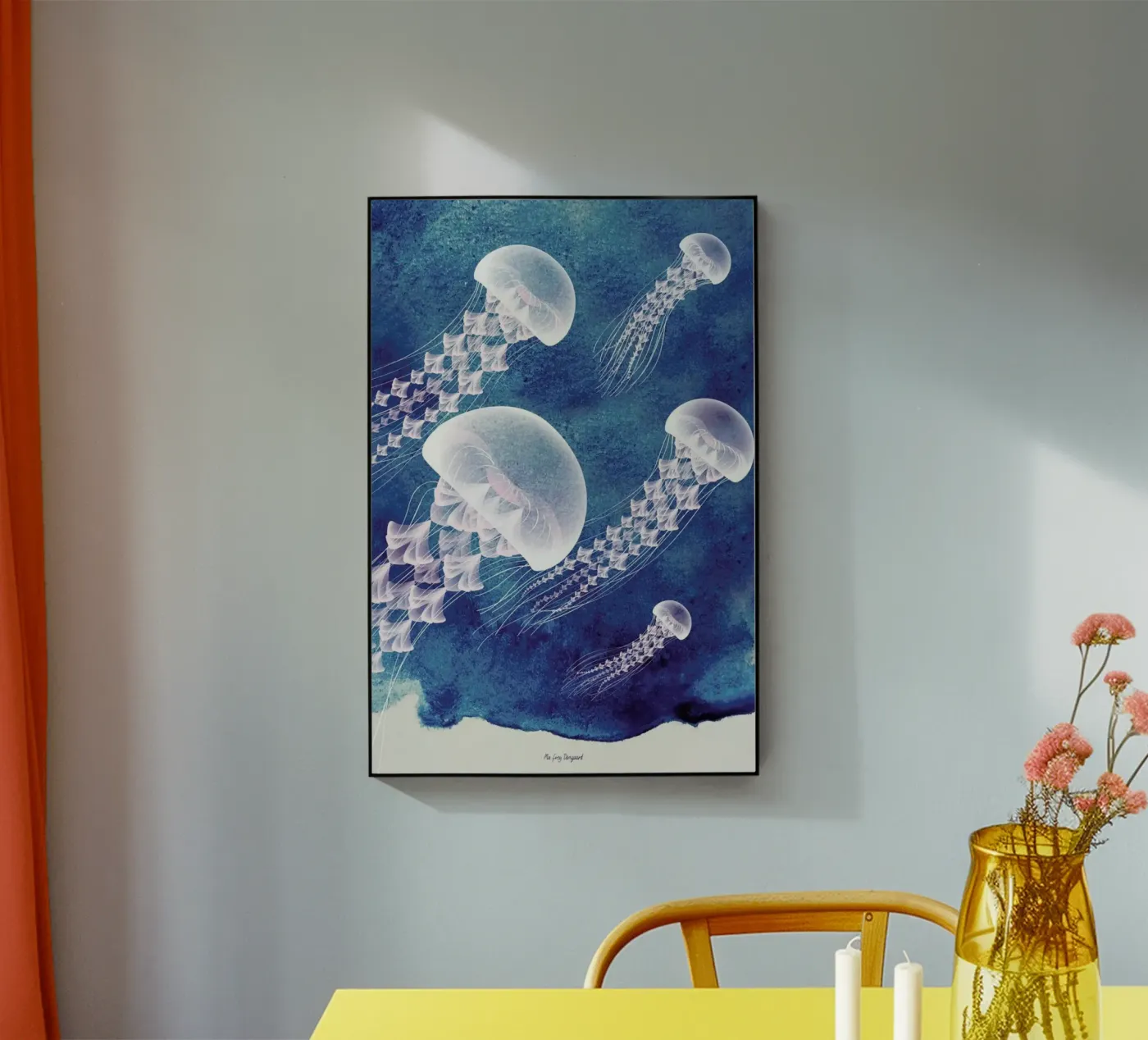 Jellyfish acryl van Mie Frey Damgaard