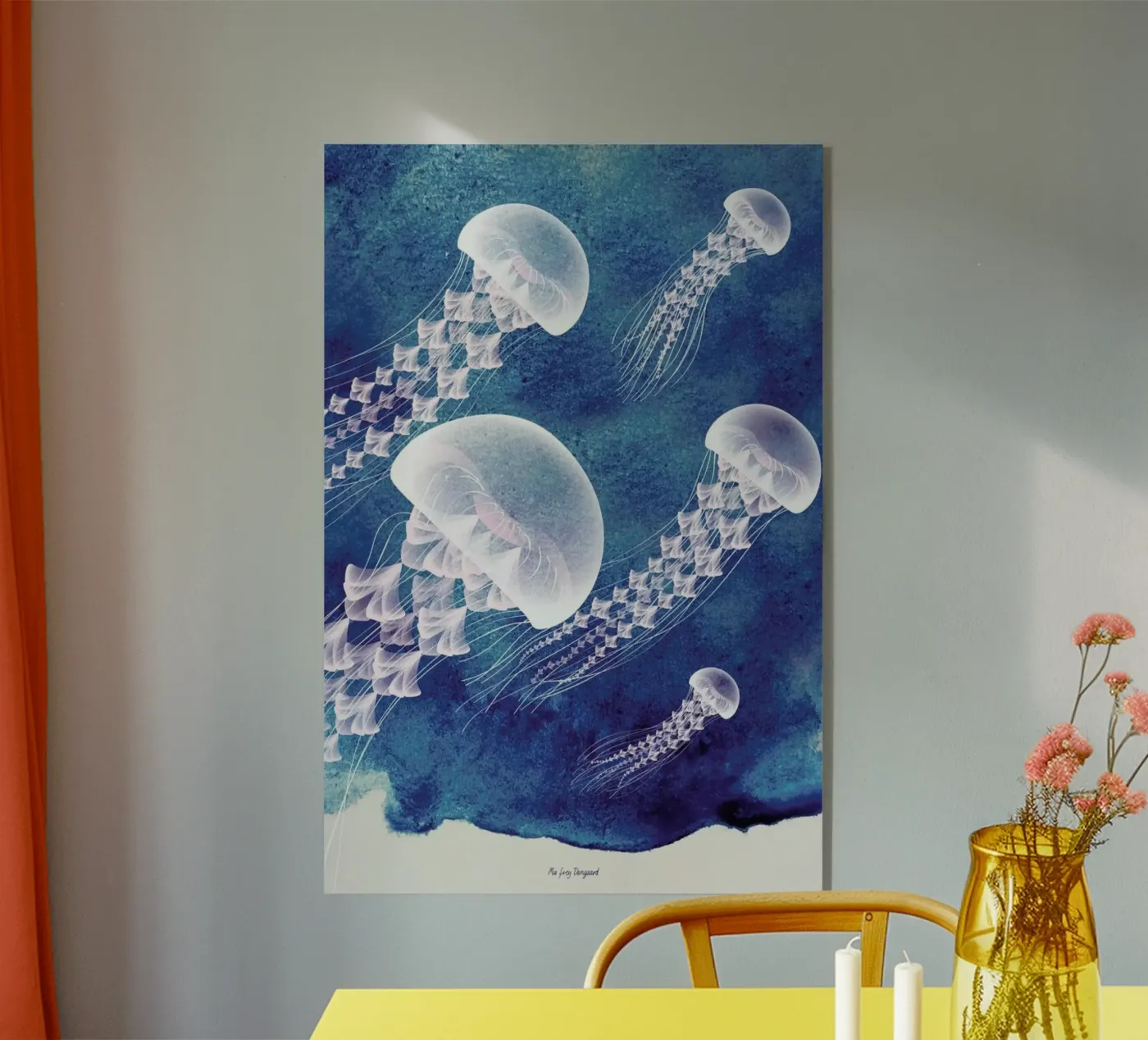 Jellyfish acryl van Mie Frey Damgaard