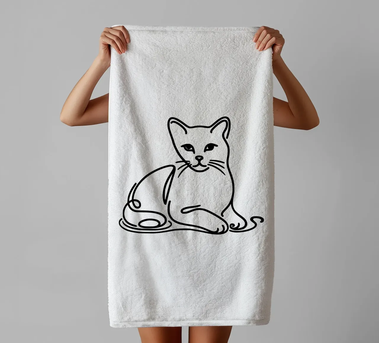 Graceful Cat - Graceful Cat towel by Bold & Simple