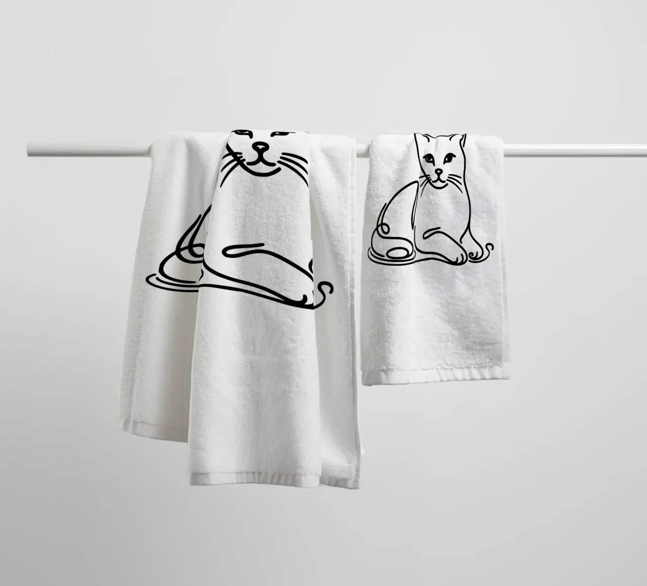 Graceful Cat - Graceful Cat towel by Bold & Simple