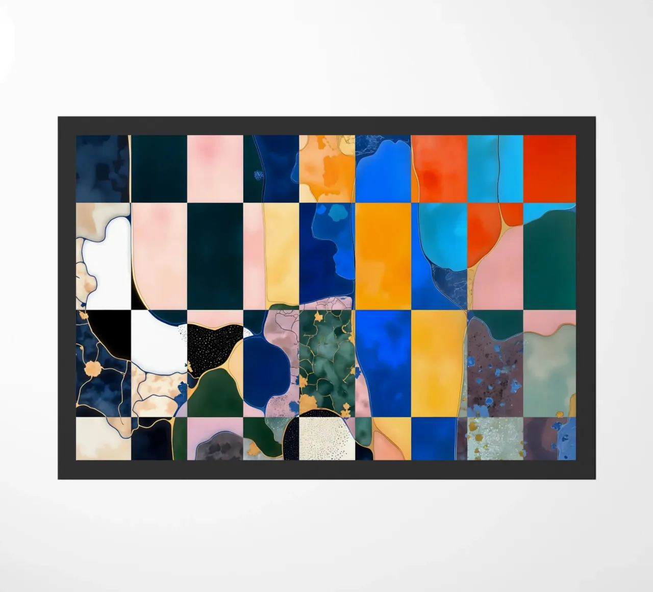 Luxe Checkerboard Abstract Marble Pattern doormat by 83oranges