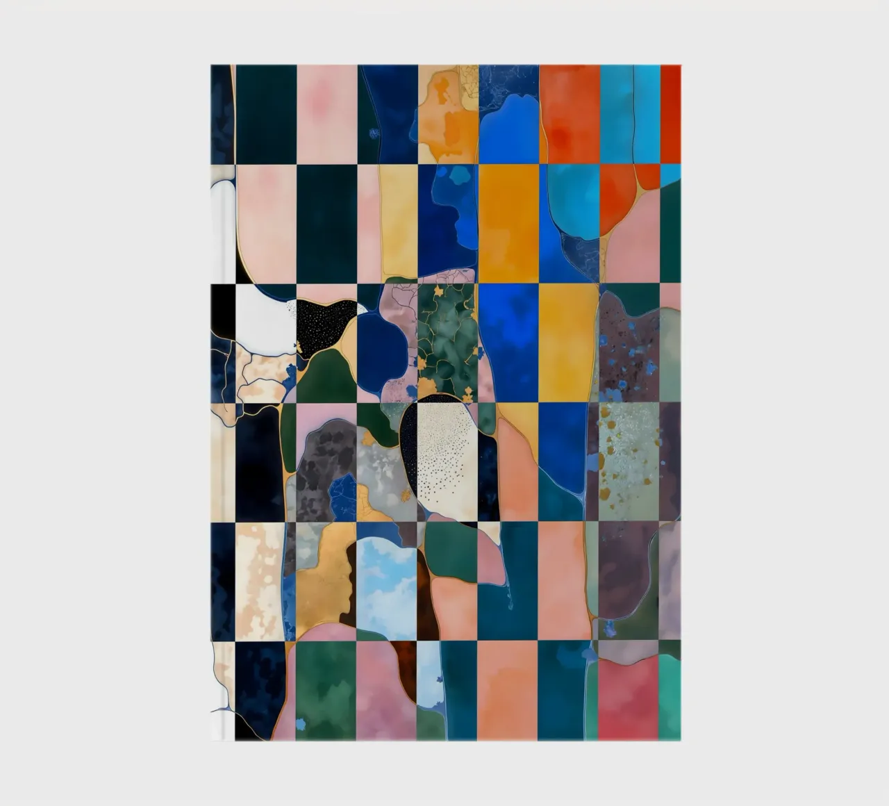 Luxe Checkerboard Abstract Marble Pattern notebook by 83oranges