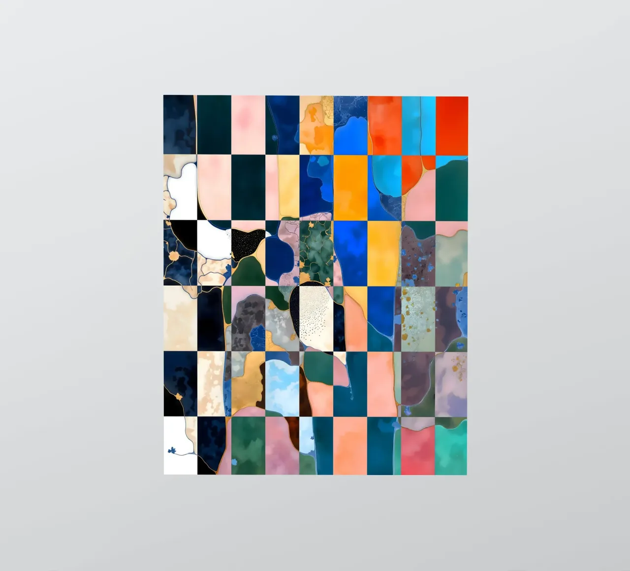 Luxe Checkerboard Abstract Marble Pattern sticker by 83oranges