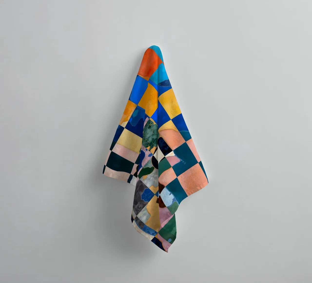 Motif marbré abstrait en damier de luxe serviette de bain de 83oranges