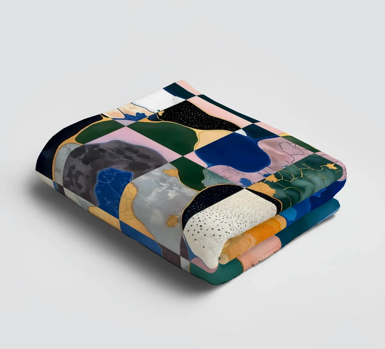 Motif marbré abstrait en damier de luxe serviette de bain de 83oranges