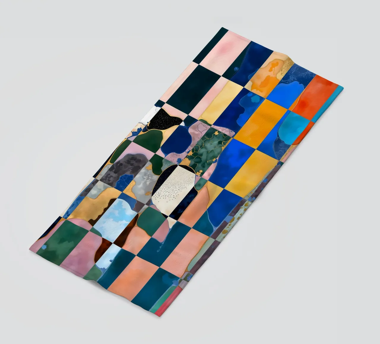 Luxe Checkerboard Abstract Marble Pattern beach towel by 83oranges