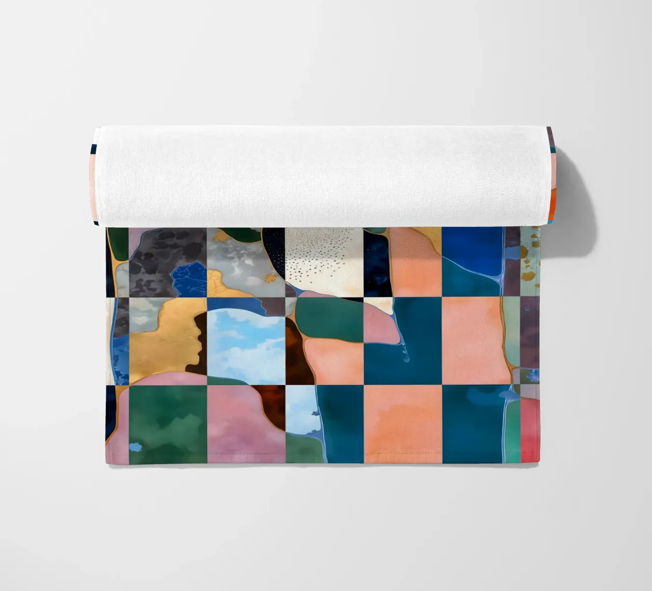 Luxe Checkerboard Abstract Marble Pattern beach towel by 83oranges