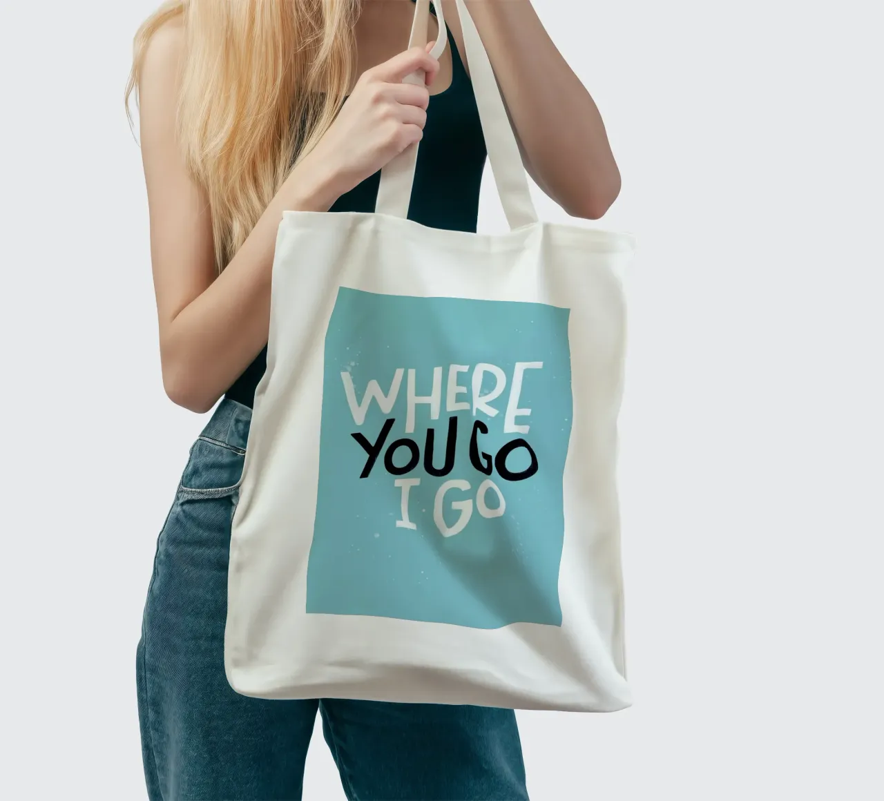 Where You Go I Go borsa in juta da Summerchamps