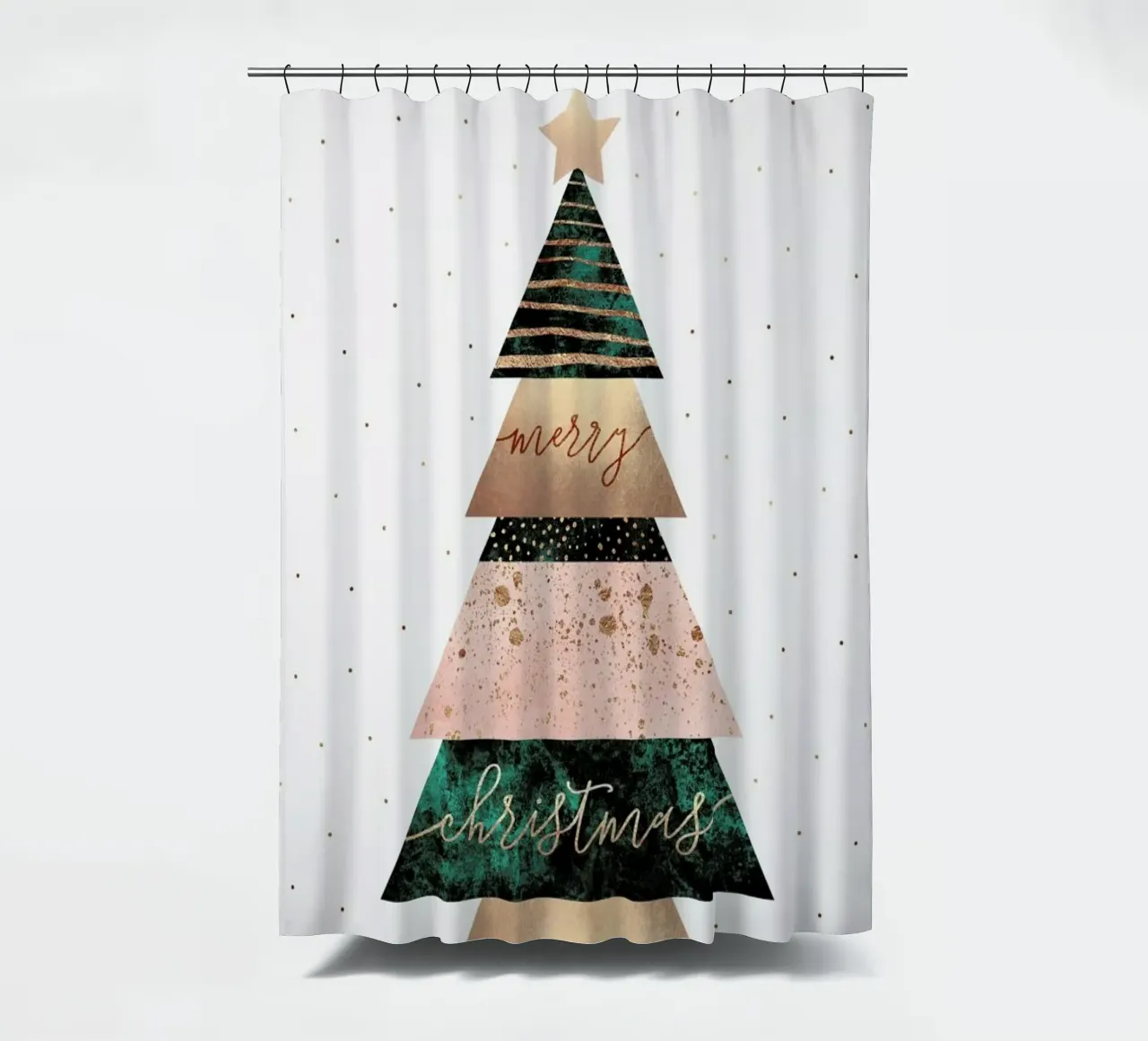 Merry Christmas Tree shower curtain by Elisabeth Fredriksson